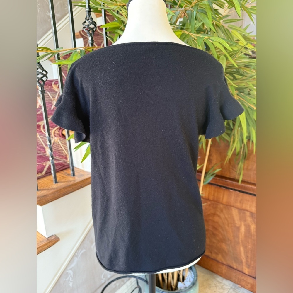 VILA MILANO ladies, large pullover, short sleeve black sweater very good cond - Picture 7 of 12